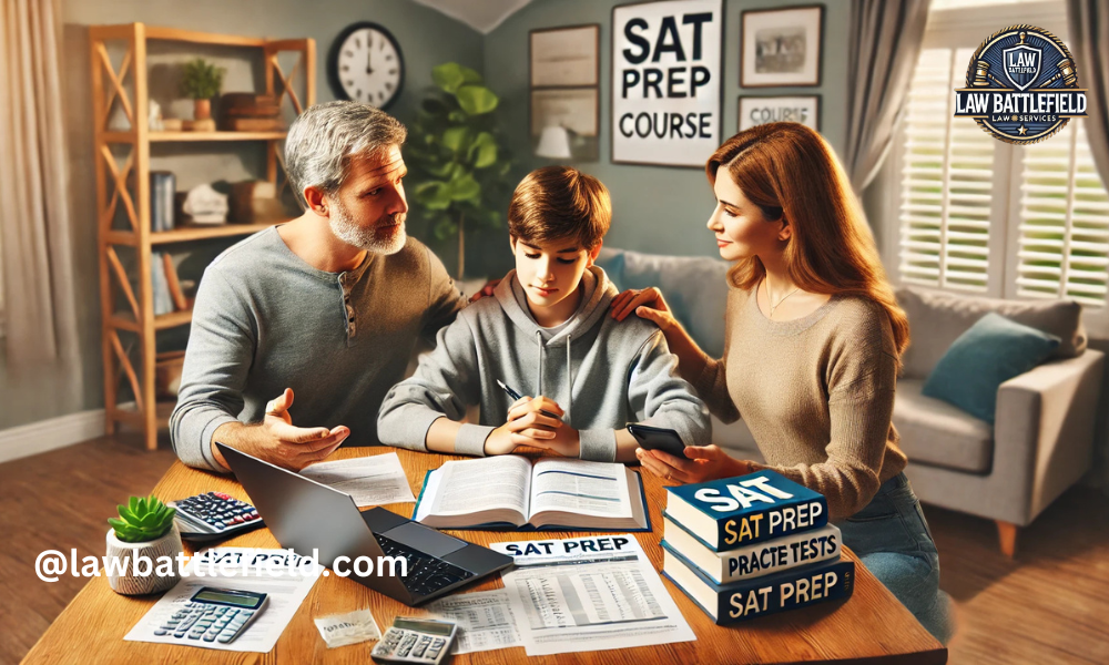 divorced parents pay for sat prep course